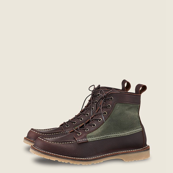 Heritage Støvler Herre - Red Wing Weekender Lærred Moc - 6-Inch Oil-Slick Læder - Mørkebrune - AWEFY